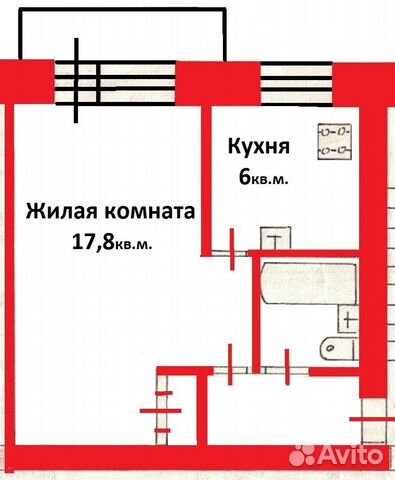 1-к квартира, 30.7 м², 4/4 эт.