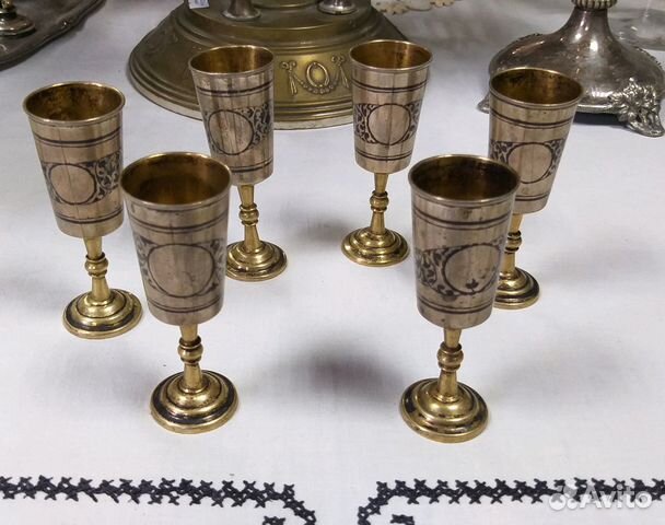 Подстаканник, рюмки, ложка, серебро 875, СССР