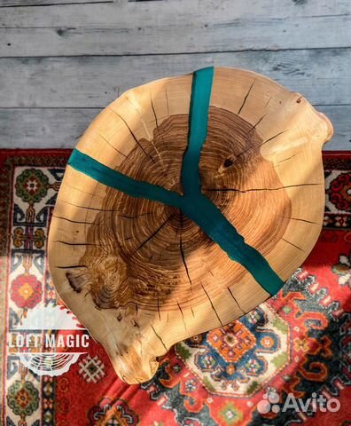 Стол-река из спила ясеня Green Ash L-102117