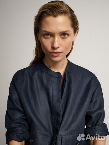 Бомбер женский Massimo Dutti новый, лен, размер M
