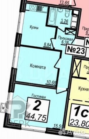2-к квартира, 44.8 м², 5/17 эт.