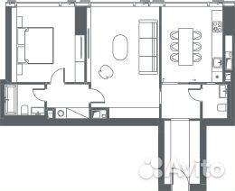 2-к квартира, 74.4 м², 28/65 эт. 2-к квартира, 74.4 м², 28/65 эт.