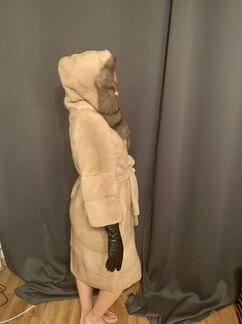 Шуба норковая с капюшоном