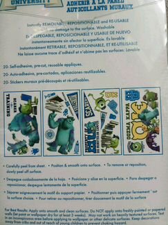 Наклейки на стены Университет монстров