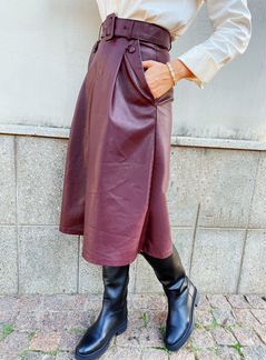 Юбка из экокожи Бордо