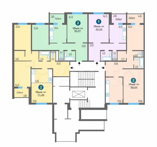 2-к. квартира, 66 м², 1/10 эт.