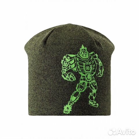 Шапка Lassie Liekki (зеленый с роботом) 54-56