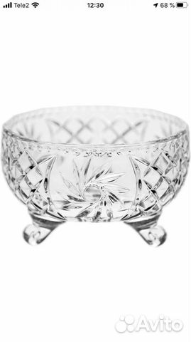 Салатник на ножке Crystal Bohemia новый