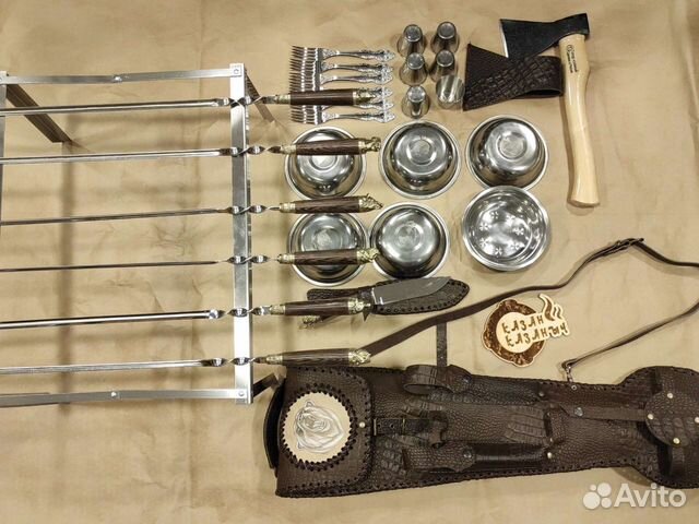 Набор шампуров премиум класса медведь