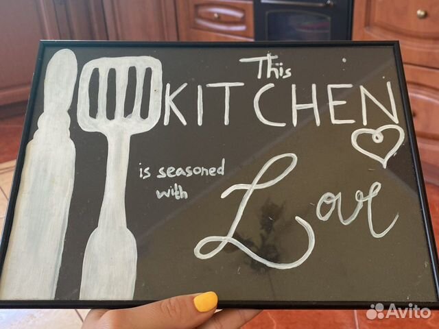 Плакат постер на кухню с рамкой