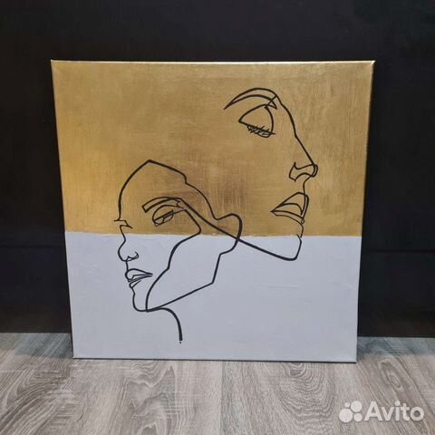 Интерьерная картина поталь акрил 50х50