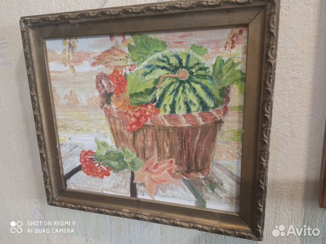 Картина натюрморт с арбузом масло холст рама