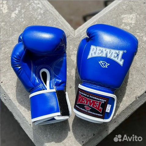 Боксерские перчатки Reyvel синие 10-18 oz