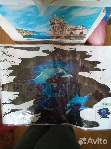 Наклейка 3D на пол, стену