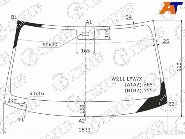 Стекло лобовое mercedes-benz E-class