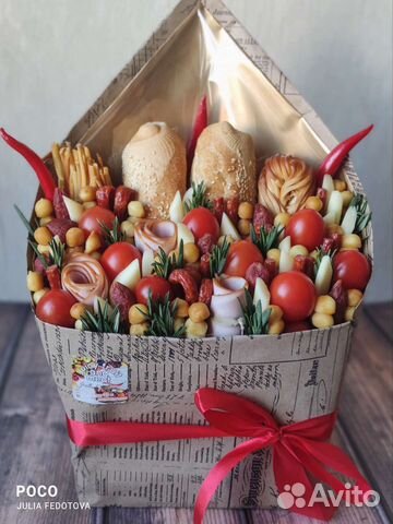 Съедобные мужские букеты, подарки 23 февраля