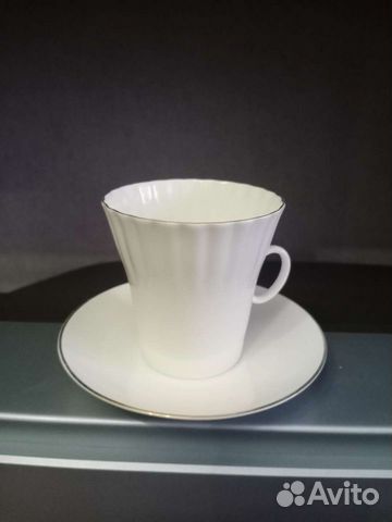 Чашка с блюдцем Костяной фарфор