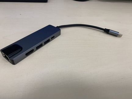 USB-концентратор с Type-C hdmi RJ-45 2xUSB 3.0