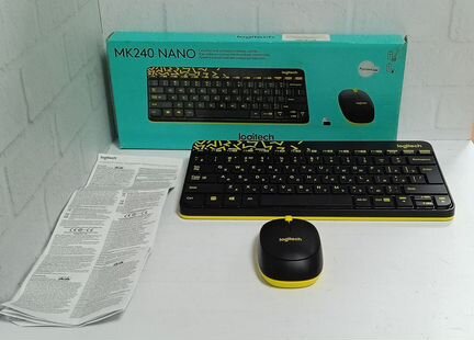 Клавиатура и мышь Logitech MK240 Nano Black-Yellow