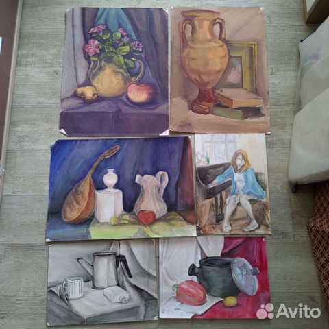 Живопись, рисунок. Учебные работы акварель, гуашь