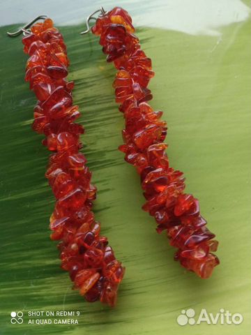 Серьги винтажные. Янтарь СССР