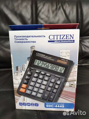 Калькулятор citizen настольный SDC-444S черный в Москве, цена 750 руб ...