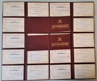 Удостоверение дружинника 1985 г. СССР чистый бланк