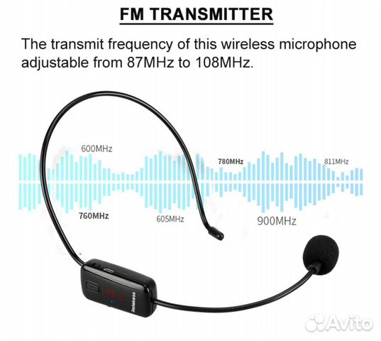 Радио Микрофон FM 87-108 мгц для ведущего, гида