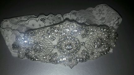 Подвязка свадебная, ручная работа