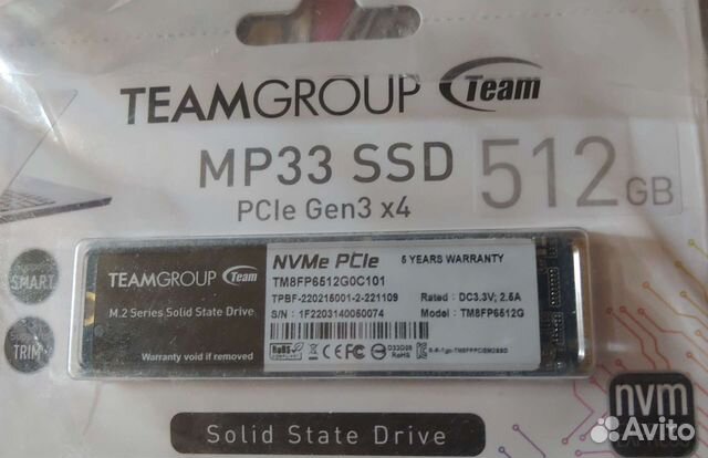 Ssd m.2 NVMe 512gb TeamGroup
