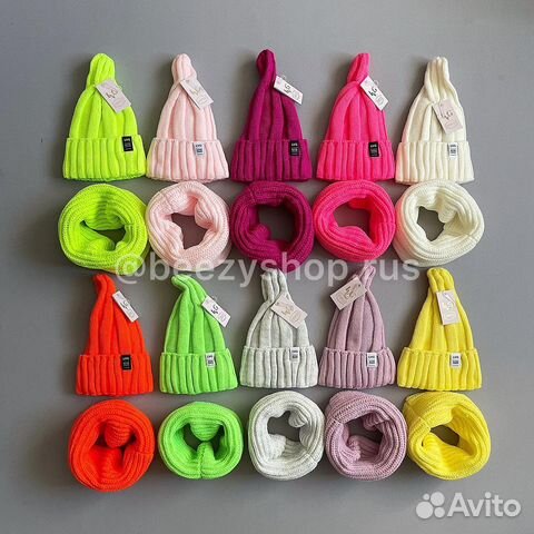 Зимняя шапка снуд на флисе