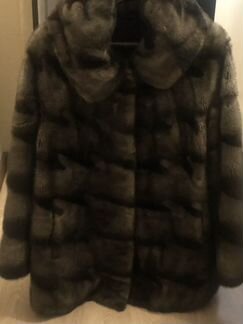 Шуба норковая с капюшоном