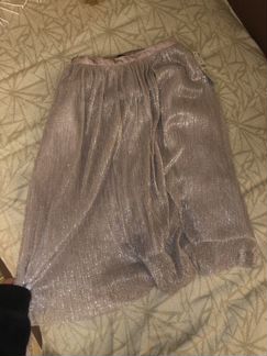 Юбка миди Zara плиссированная блестящая