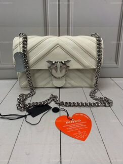 Женская сумка Pinko белая с цепью