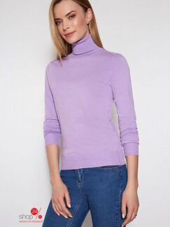 Базовой сиреневый свитер с воротником -гольф