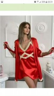 Комплект халат и сорочка