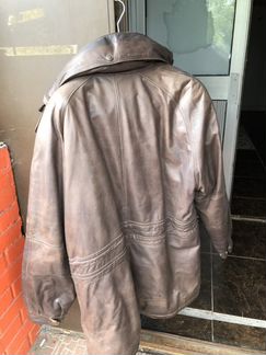 Пуховик кожаный б/у