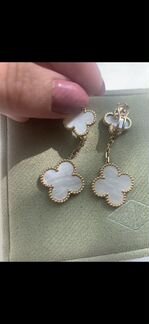 Серьги золото 750 пробы с перламутром стиль