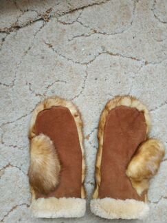 Новые Варежки из золотистой норки