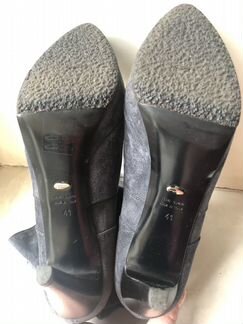 Сапоги серые натуральная замша каблук демисезон