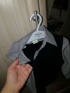 Джемпер с рубашкой обманкой