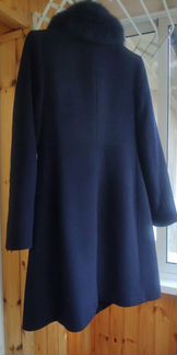 Зимнее пальто тёмно-синее женское (размер 48 рос.)