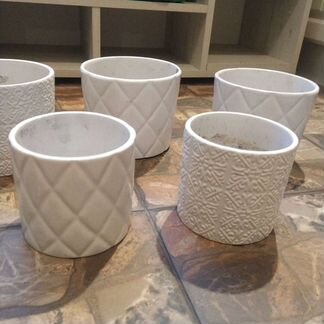 Кашпо 6 шт белые керамика