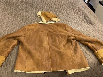 Мужская дублёнка с шапкой размер L