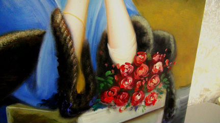 В думах о тебе, 50на60см, холст, масло,З.Голдштейн