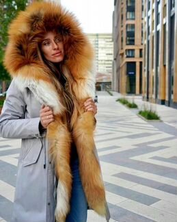 Парка с натуральным мехом