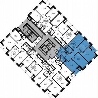 4-к квартира, 106.4 м², 13/17 эт.
