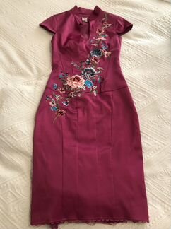 Платье атласное Karen Millen, 8, с вышивкой