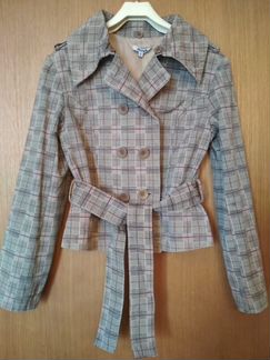 Жакет в клетку с поясом женский/подростковый