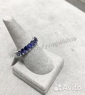 Золотое кольцо с сапфирами 6.1 ct